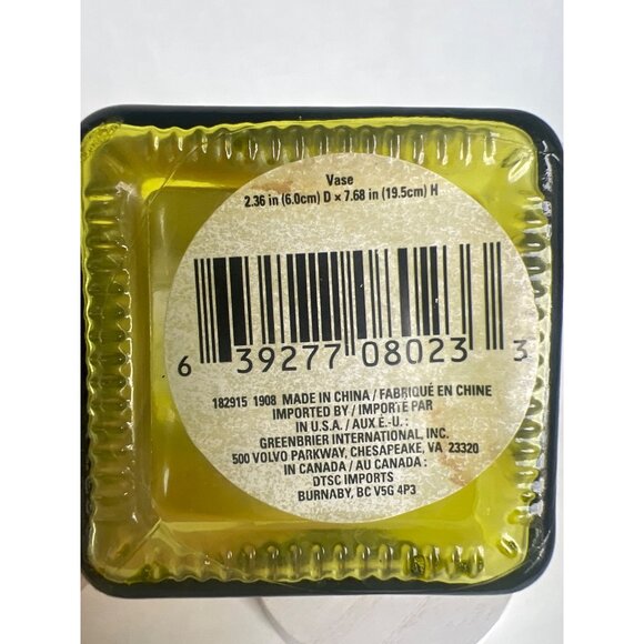 Mid Century Modern MCM 8" Vase Avocado Green Glass Tapered Decorative Bud Flower - Picture 4 of 8